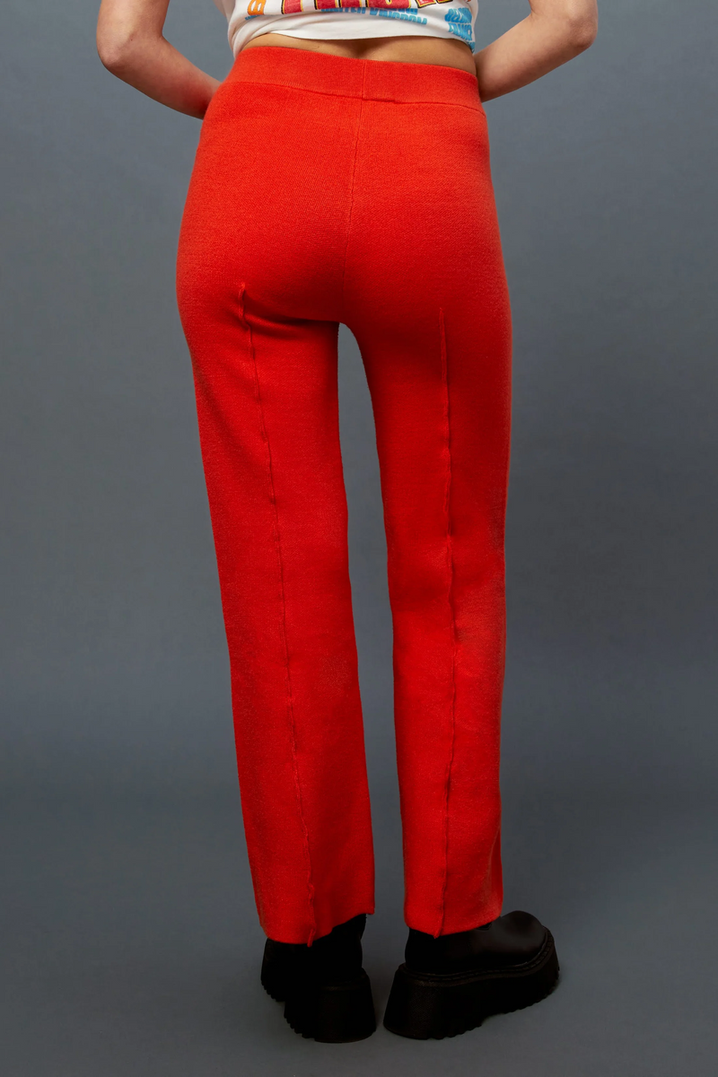 Hot Orange Knit Pintuck Pant – Mas Bueno Boutique Apparel ...