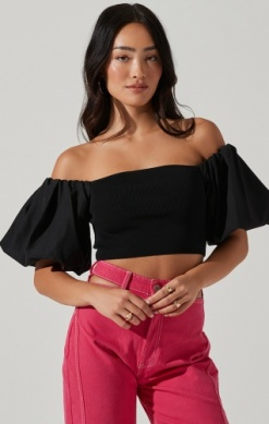 Paola Sweetheart Bustier Puff Sleeve Top – ASTR The Label