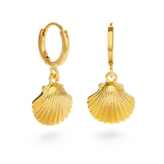 Shell Huggie Hoop Earrings