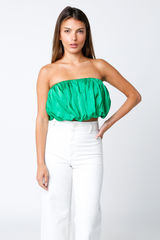 Genessa Satin Top- Emerald City