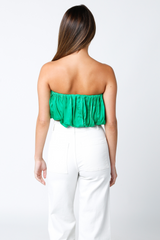 Genessa Satin Top- Emerald City