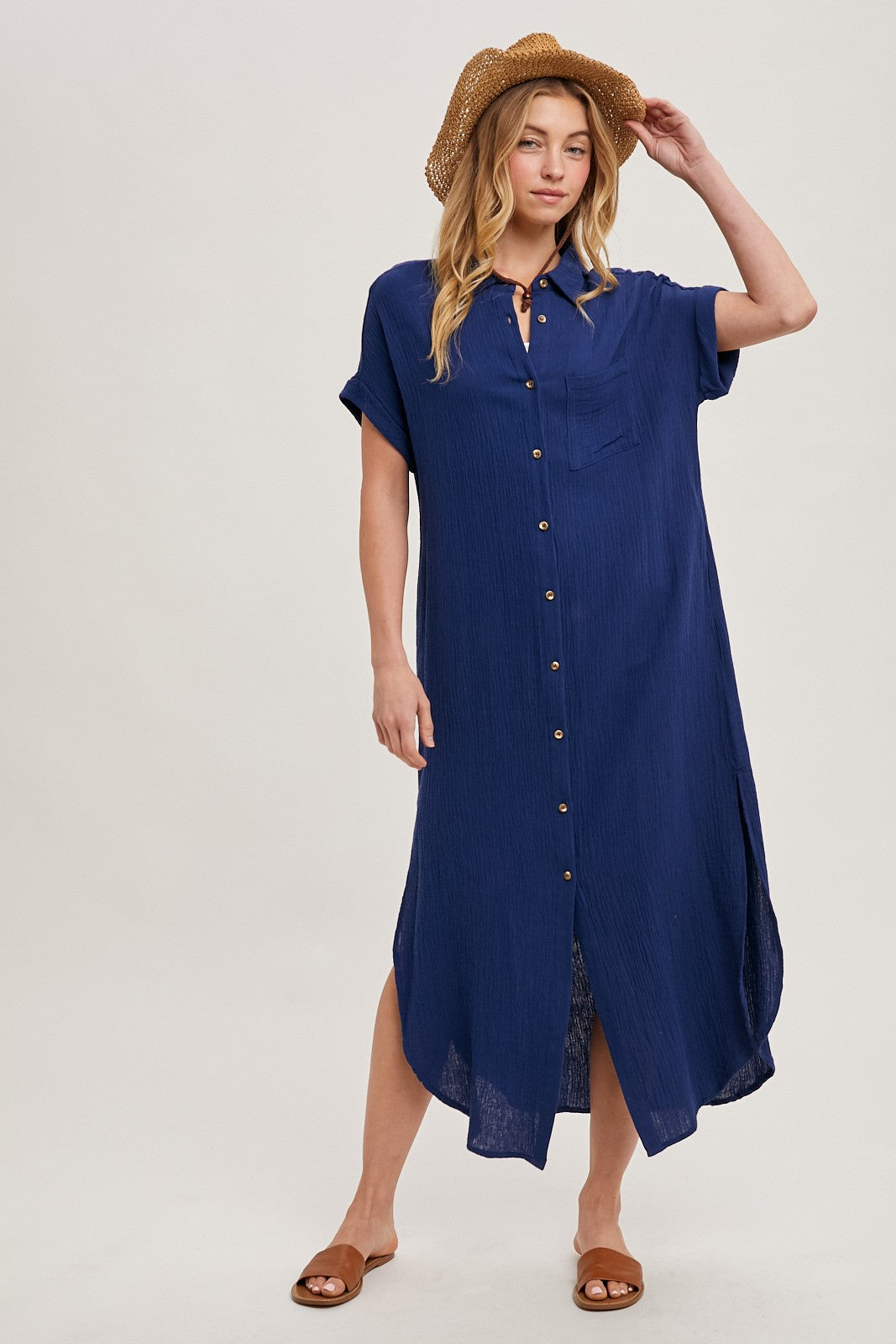 Eli Gauze Shirt Dress