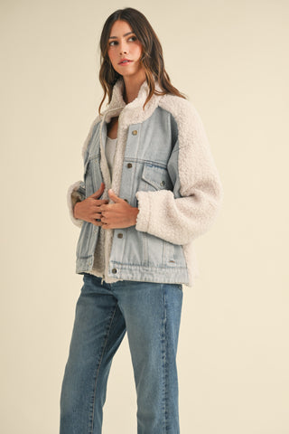 Fleece Denim Jacket