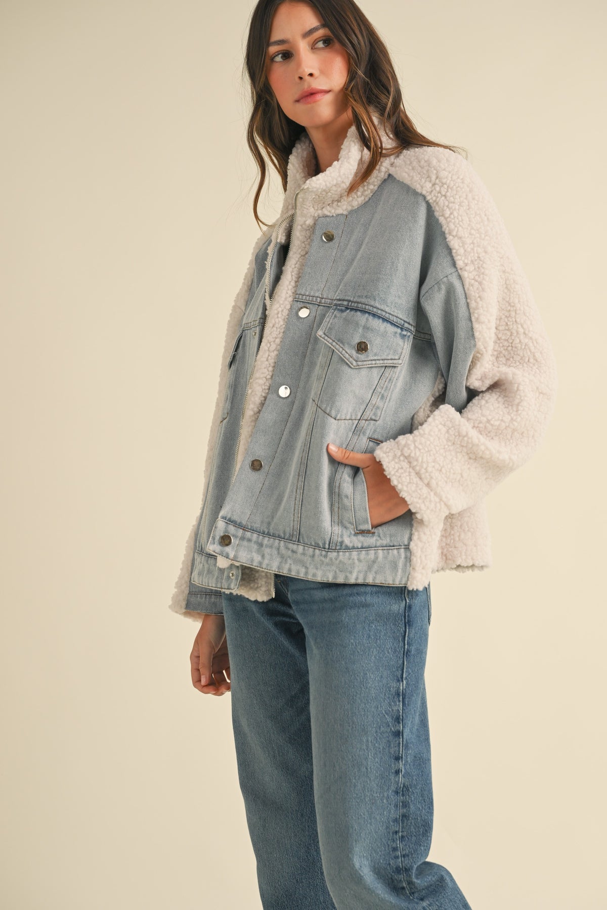 Fleece Denim Jacket