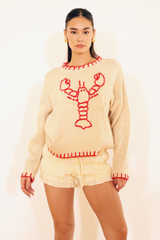 Stitched Lobster Sweater