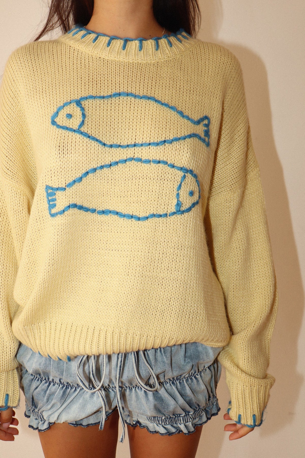 Stitched Fish Sweater