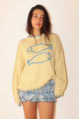 Stitched Fish Sweater