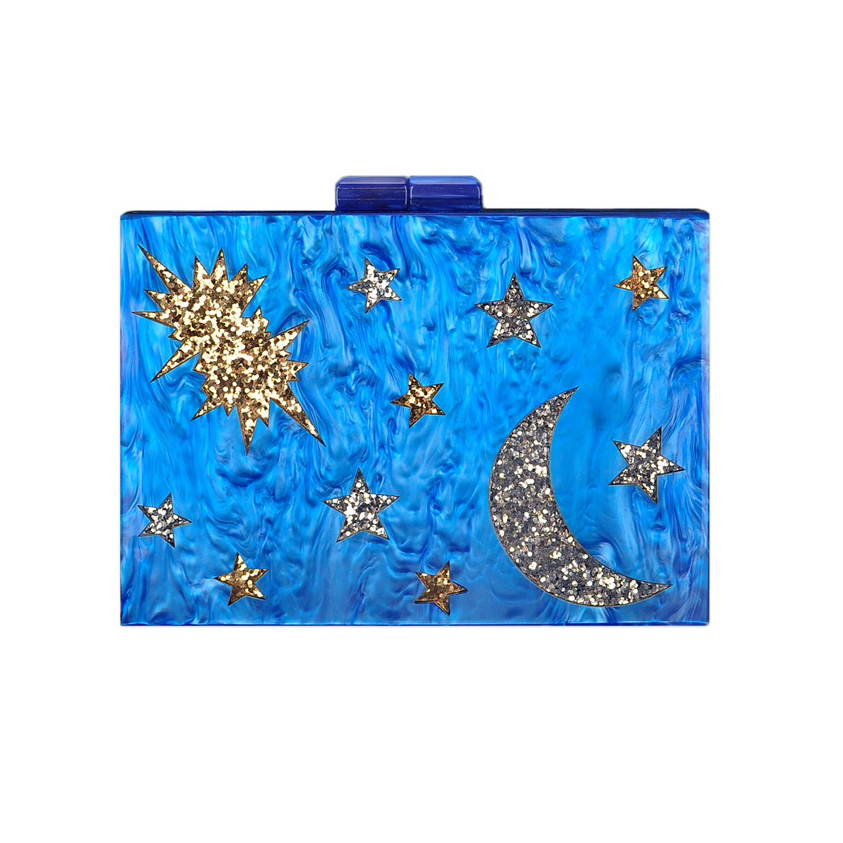 Blue Stargazer Acrylic Clutch