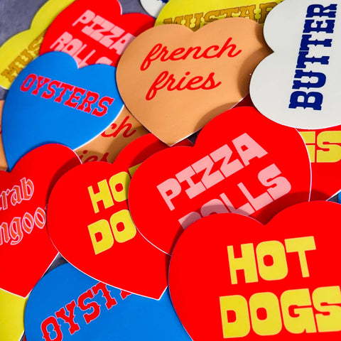 Hot dogs Heart Sticker