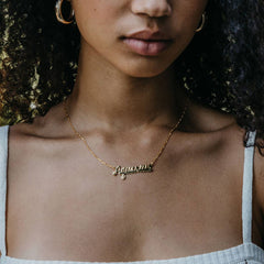 Zodiac Script Necklace