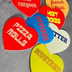 Hot dogs Heart Sticker