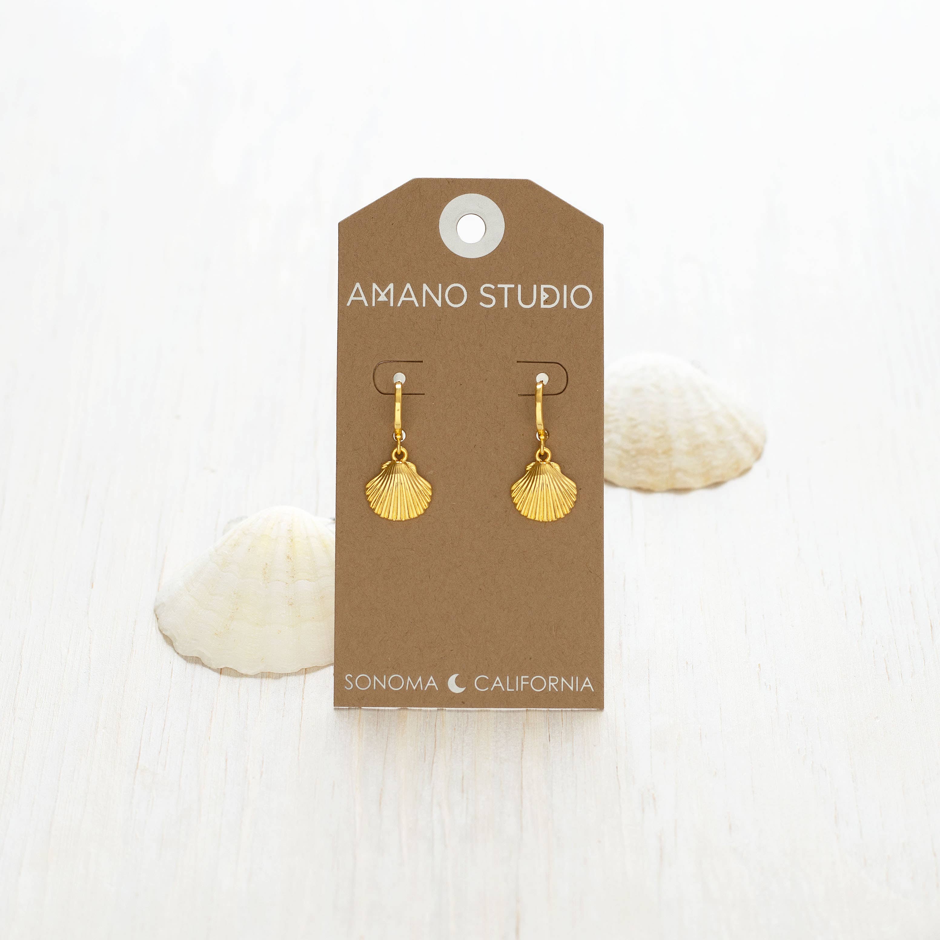Shell Huggie Hoop Earrings