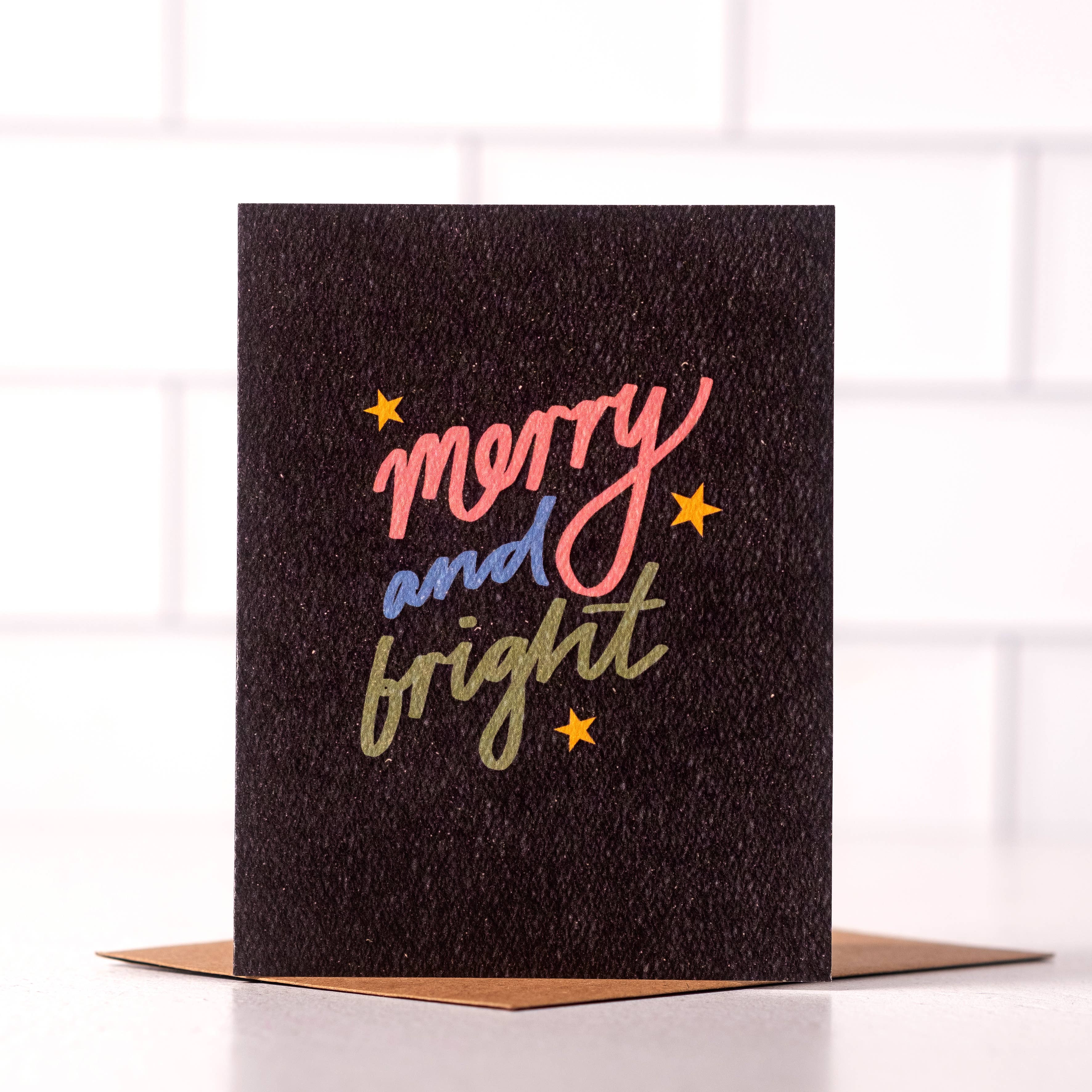 Merry And Bright Xmas Card