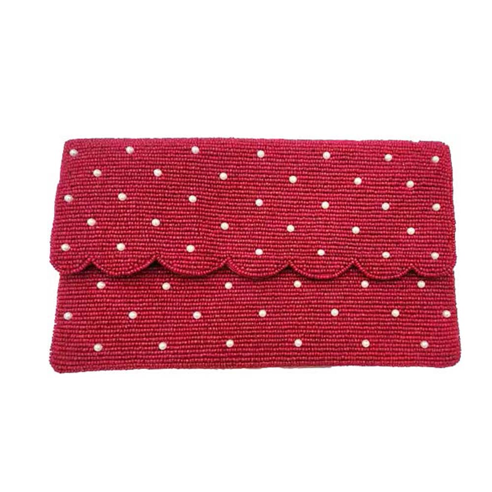 Scalloped Edge Beaded Clutch