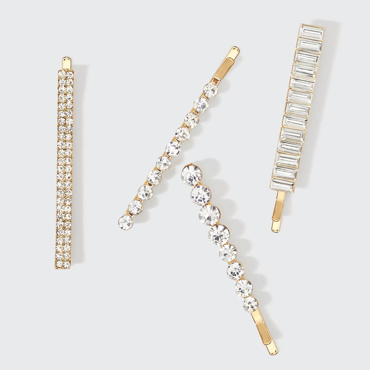 Metal Rhinestone Pins Set