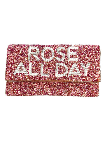 ROSE ALL DAY Beaded Clutch
