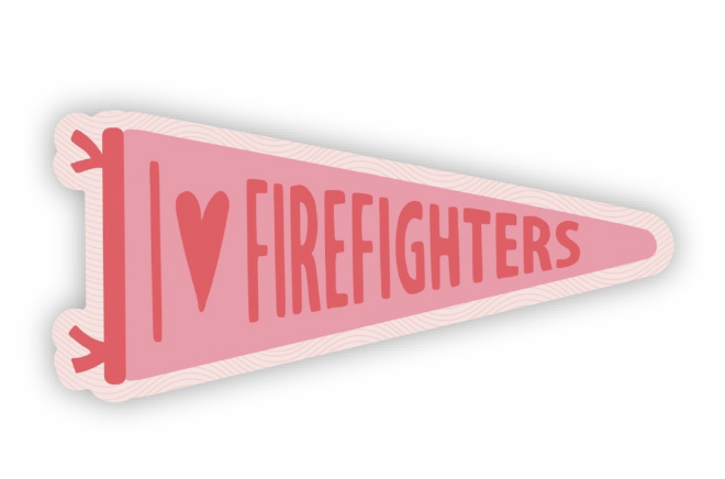 I Love Fire Fighters Stickers