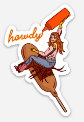 Cowgirl Corn Dog Sticker