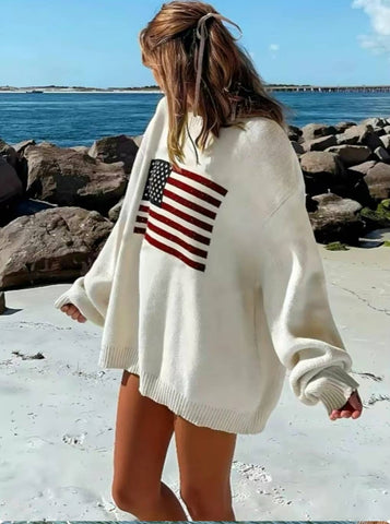 USA knit Flag Sweater