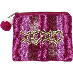 Striped  XOXO Coin Purse