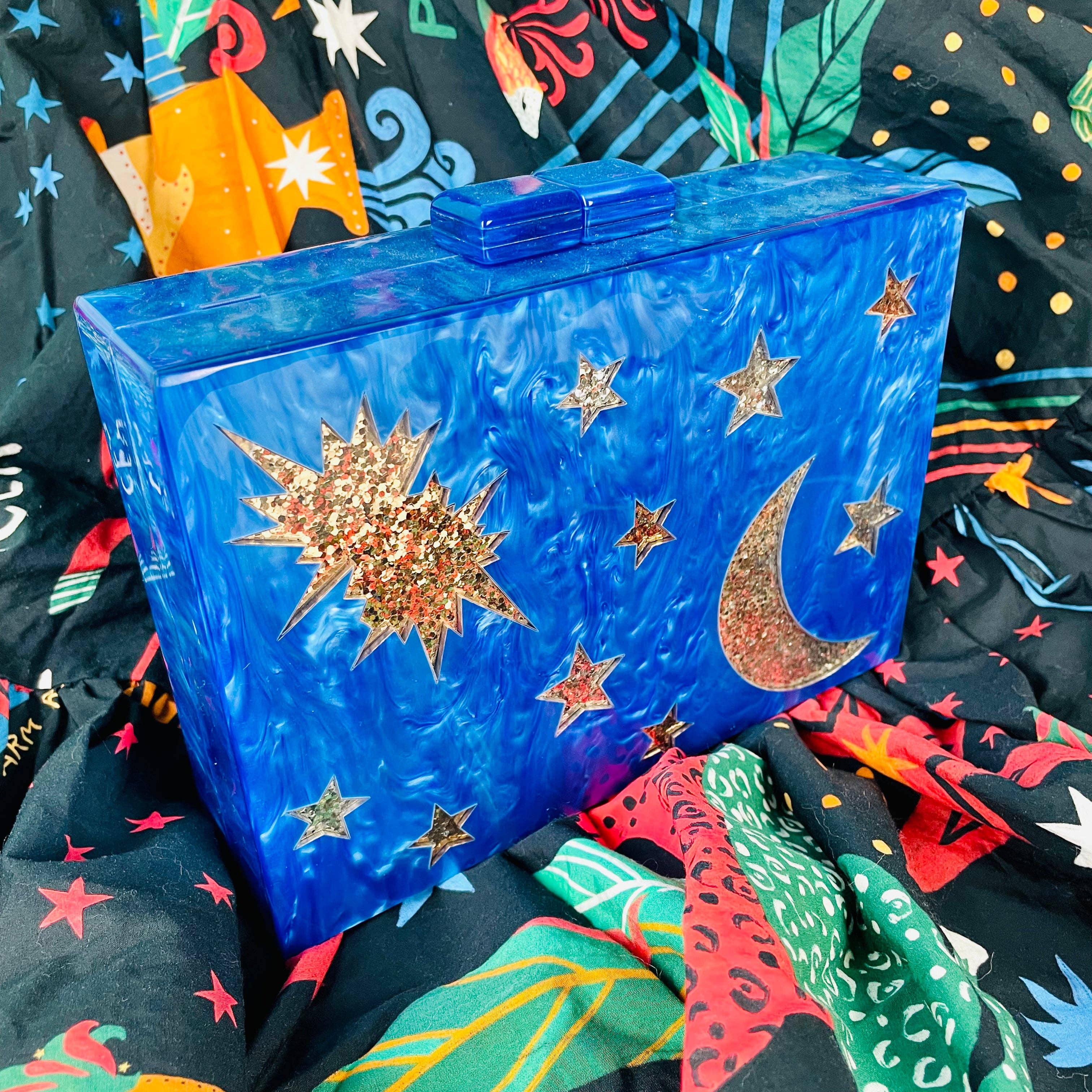 Blue Stargazer Acrylic Clutch