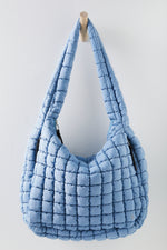 Quilted Carryall - Dusty Blue