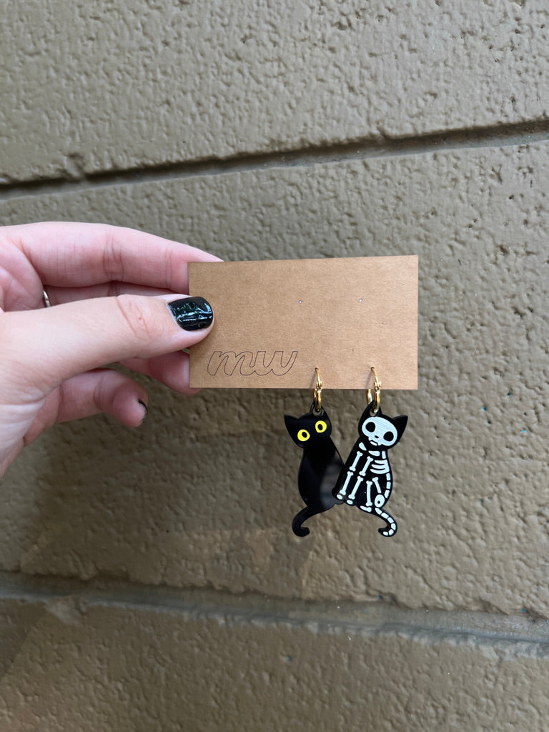 Skeleton Kitty Hoops