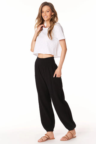 Smocked Beach Pants with Pockets
