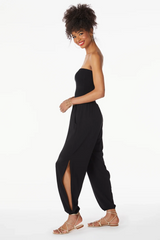 Split Leg Smocked Jumpsuit