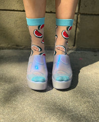 Sheer Watermelon Statement Socks