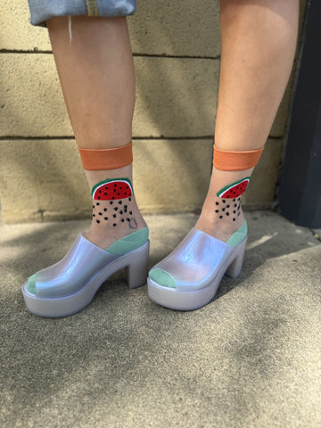 Sheer Watermelon Seeds Socks