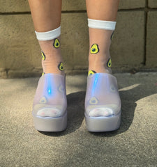 Sheer Avocado Statement Socks