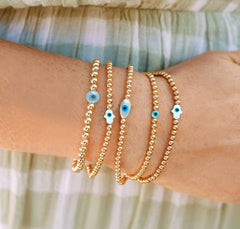 14k Gold Filled Evil Eye Bracelet