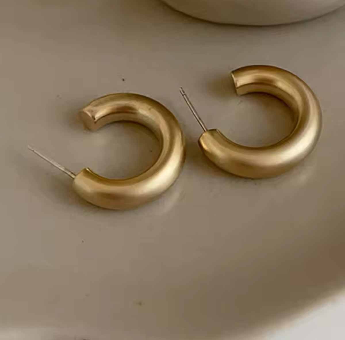 Small Matte Gold Hoops