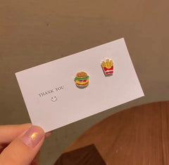 Fries & Burger Earrings Set