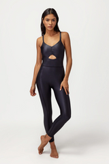 Wet Look Jumpsuit- Black