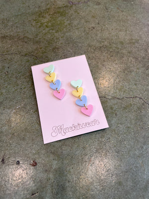 
            
                Load image into Gallery viewer, Pastel Stacked Heart Earrings
            
        