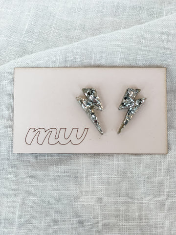 Small Lightning Bolt Studs