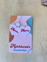 Mama Heart Earrings