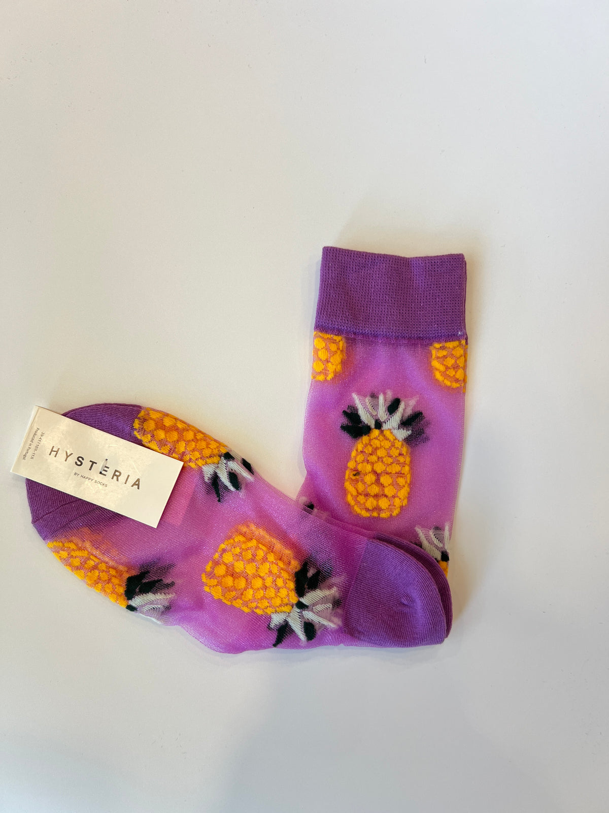 Purple Pineapple Mesh Socks