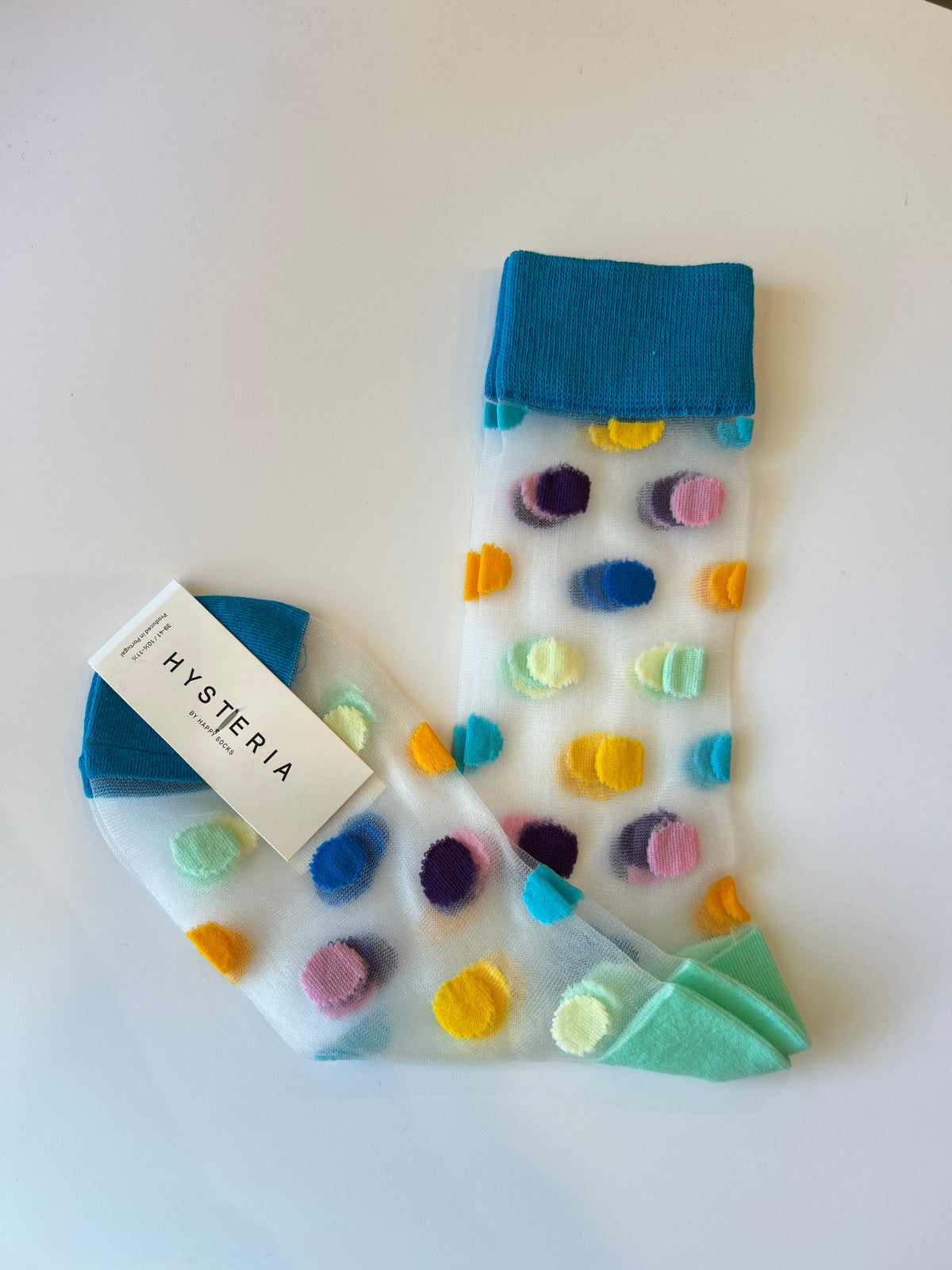 Pastel Dot Mesh Socks