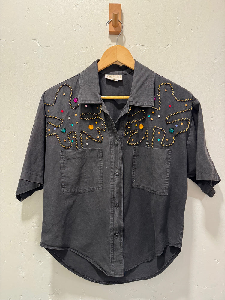 Vintage Bedazzled Button Down