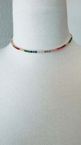 Rainbow Tennis Choker