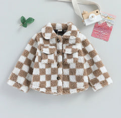 Kids Checkered Fleece Shacket