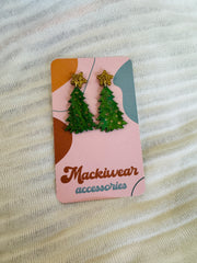 Christmas Tree Dangly Earrings