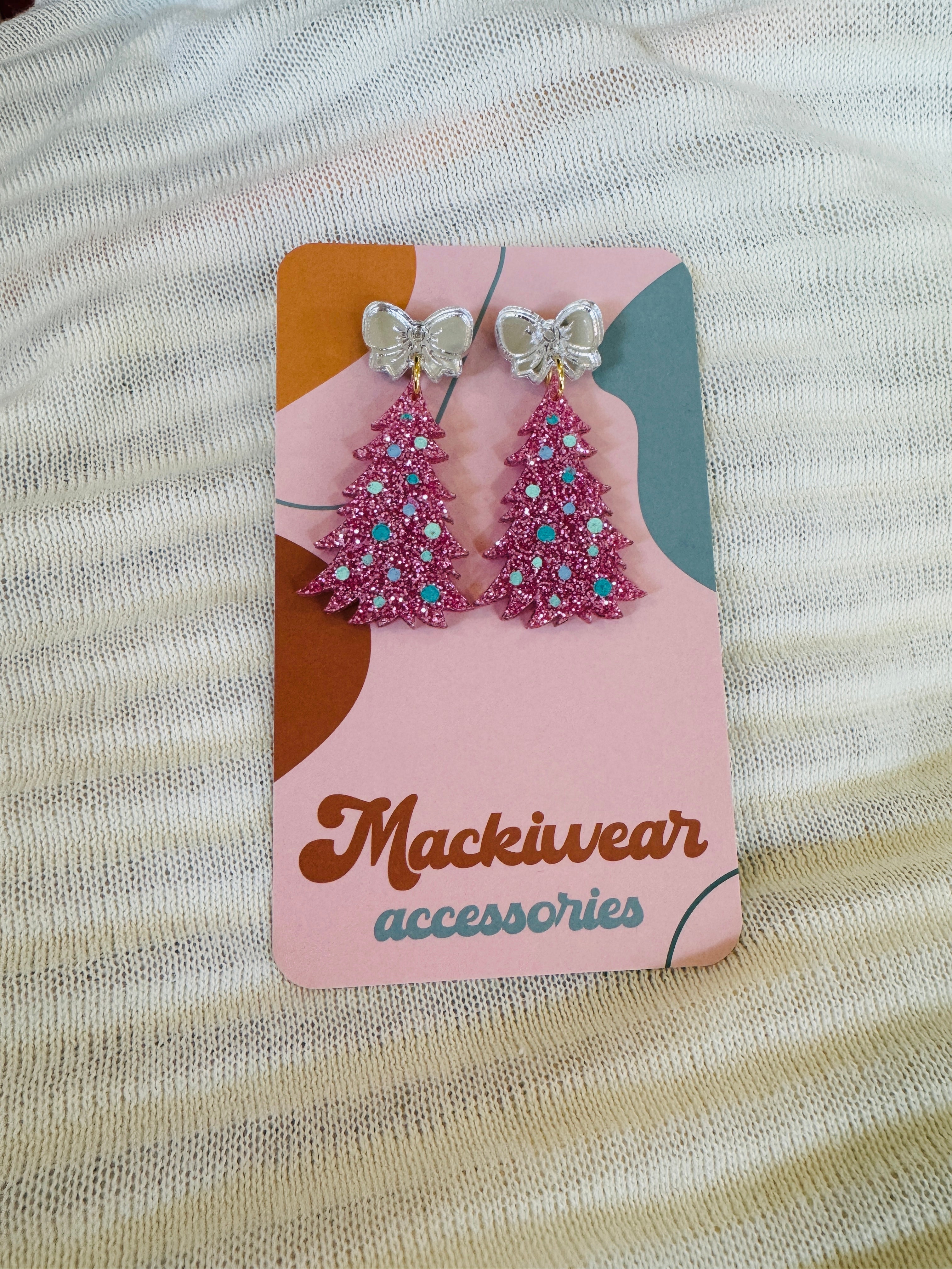 Christmas Tree Dangly Earrings