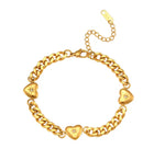 Multi Heart Gold Bracelet