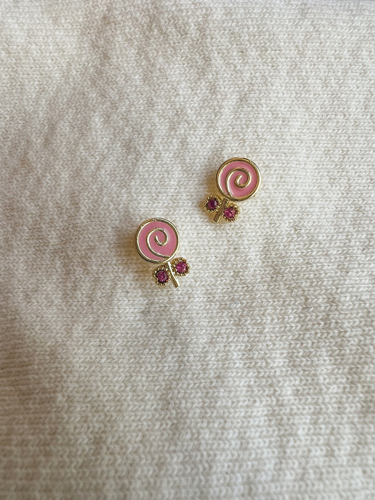 Pink Lollipop Gem Earrings