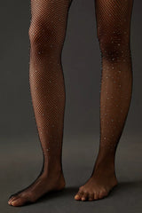 Gemstone Fishnet Tights- Black