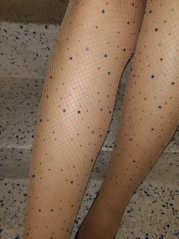 Gemstone Multi Color Fishnet Tights